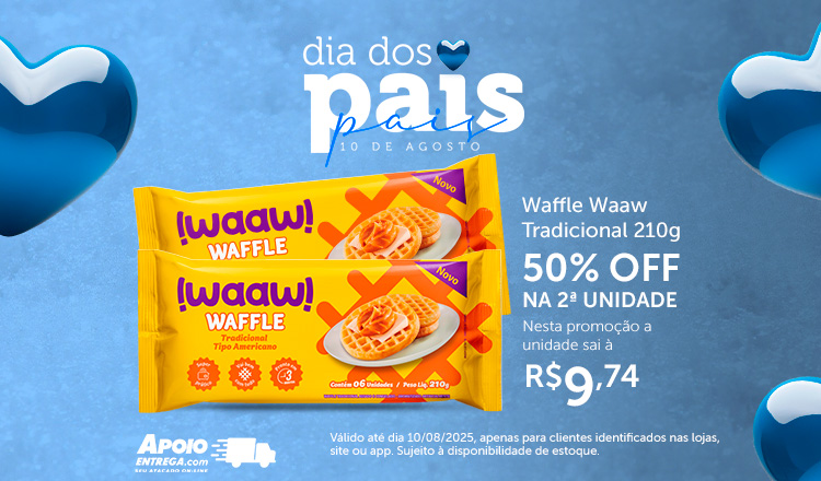 Waffle Waaw Tradicional 210g até 10/08
